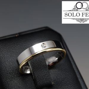 Fede DOPPIA bicolore con DIAMANTE