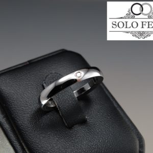Fede Classica Oro Bianco con DIAMANTE