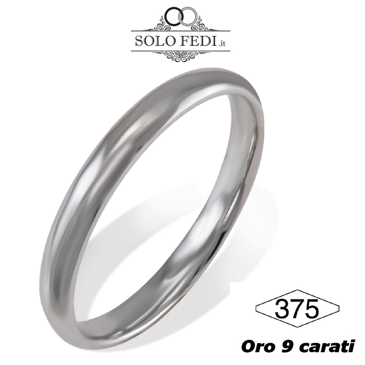 Fede sottile ORO bianco 9 Kt - Solo Fedi Torino Fede sottile ORO bianco 9 Kt - Solo Fedi Torino